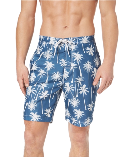 Trunks Mens Coconut Tree Swim Bottom Board Shorts blue M