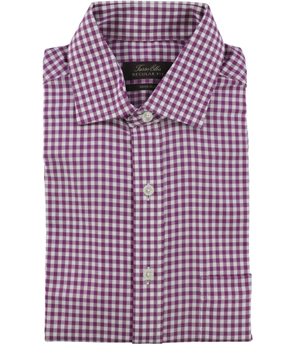 Tasso Elba Mens Herringbone Button Up Dress Shirt mulbryhrnbngn 15.5