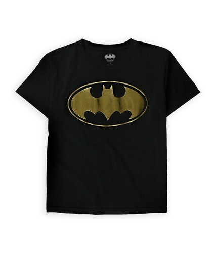 DC Comics Mens Gold Logo Graphic T-Shirt black M
