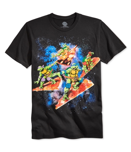 Bioworld Mens Pizza Surfing Graphic T-Shirt black 2XL