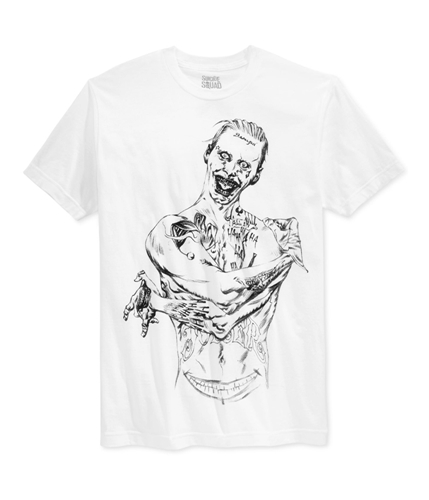 Bioworld Mens Joker Sketch Graphic T-Shirt white S