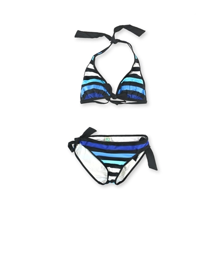 Tommy Bahama Womens Striped Side Tie 2 Piece Bikini blue XS