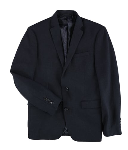 bar III Mens Slim-Fit Neat Knit Two Button Blazer Jacket blackblue 36