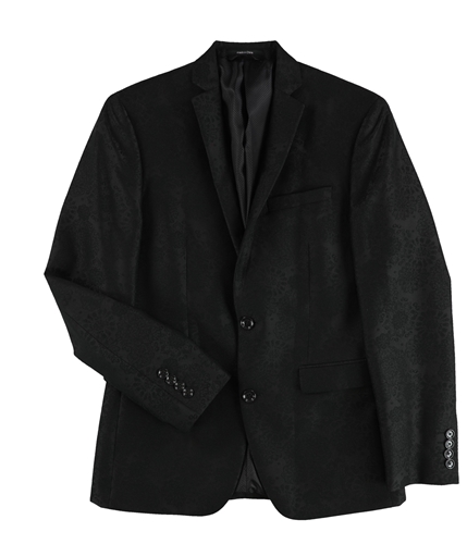 bar III Mens Jacquard Two Button Blazer Jacket black 34