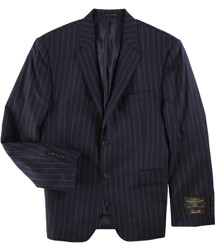 Tasso Elba Mens Stripe Two Button Blazer Jacket navy 42