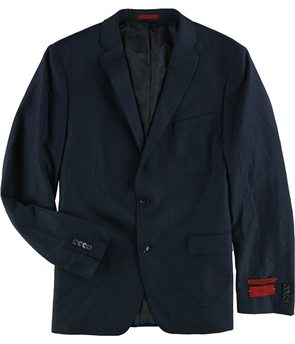 Alfani Mens Mini-Grid Two Button Blazer Jacket blueblack 38