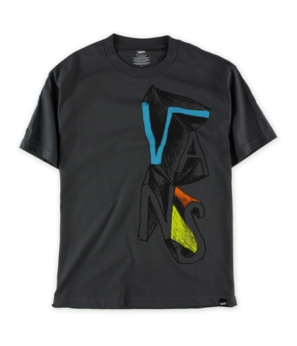 Vans Mens Vertical Sketch Logo Graphic T-Shirt gray L
