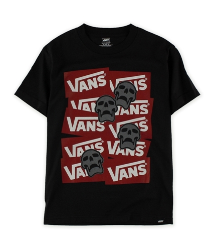 Vans Mens Logo Skull Graphic T-Shirt blkmaroon S