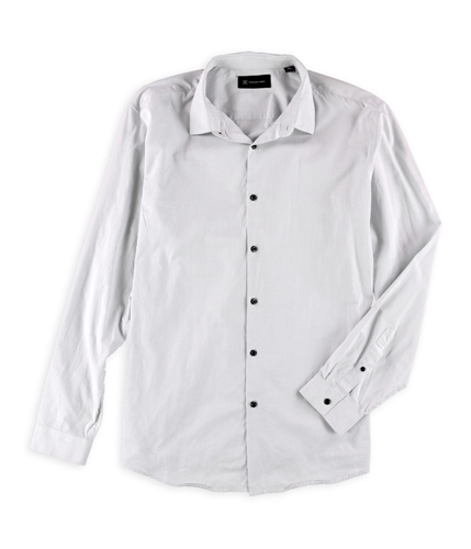 I-N-C Mens Solid Button Up Shirt lightgrey XL