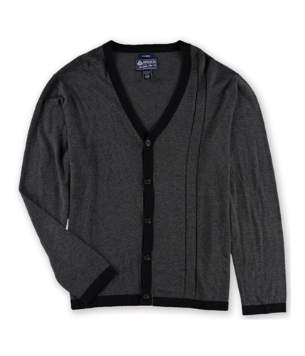 American Rag Mens Solid Trim Knit Sweater greyblack XL