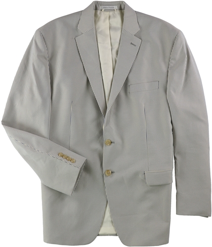 Ralph Lauren Mens Striped Two Button Blazer Jacket ivoryblue 42