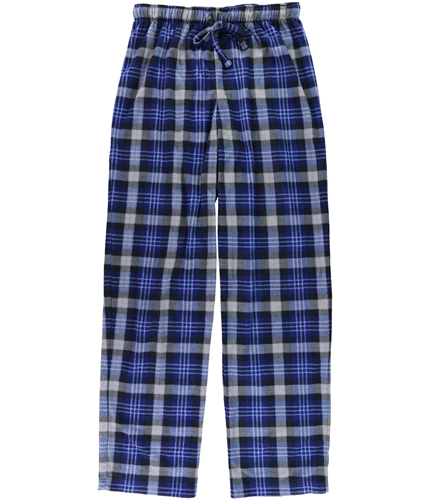 Club Room Mens Plaid Faux-Fleece Pajama Lounge Pants blue M/No Inseam