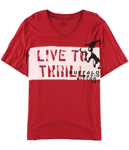 Buffalo David Bitton Mens Live To Thrill Graphic T-Shirt red 2XL
