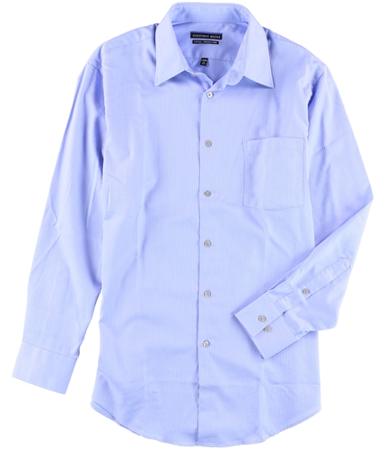 Geoffrey Beene Mens Wrinkle Free Button Up Dress Shirt blue 16