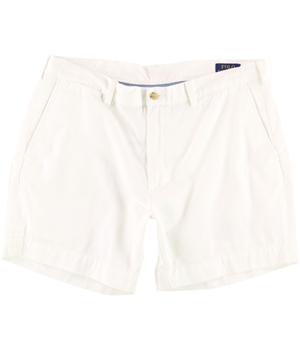 Ralph Lauren Mens 6' Flat Front Casual Chino Shorts white 36