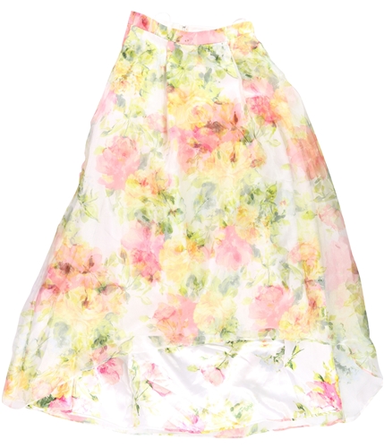 City Studio Womens Floral A-line Skirt ivorypink 3
