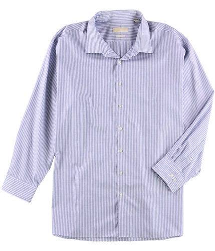 Michael Kors Mens Big & Tall Stripe Button Up Dress Shirt bluewhite 20
