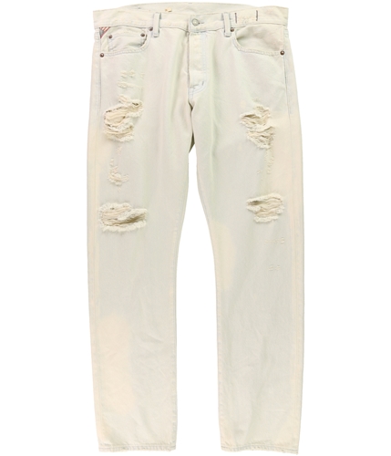 Ralph Lauren Mens Distressed Slim Fit Jeans ivory 36x32