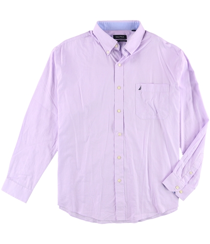 Nautica Mens LS Button Up Dress Shirt lavender 17