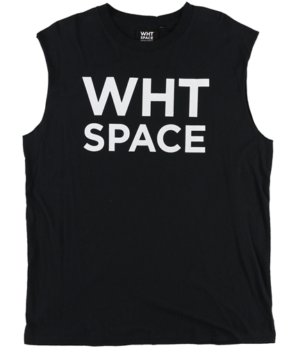 WHT SPACE Mens Cotton Logo Muscle Tank Top black L