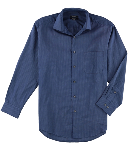 Alfani Mens Stripe Performance Button Up Dress Shirt blue 15