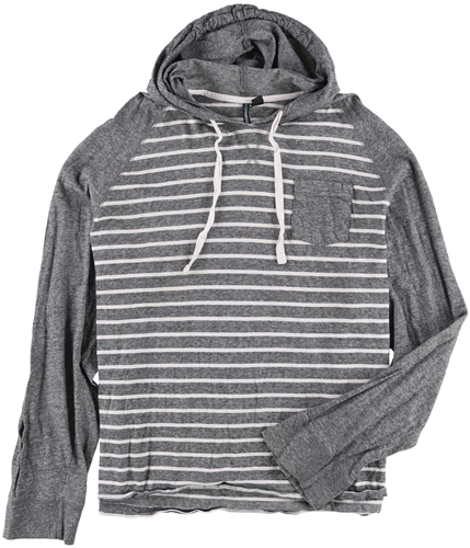 Hard Edge Mens Stripe Pocket Hoodie Sweatshirt greywhite 2XLT