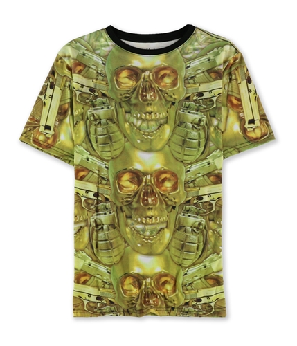 Heights Mens Skulls Graphic T-Shirt gold S