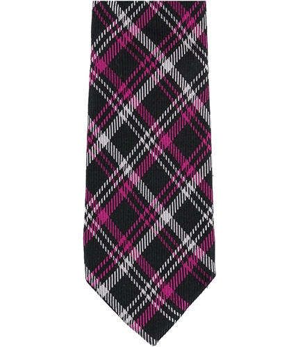 Ben Sherman Mens Textured Plaid Self-tied Necktie blackpink One Size