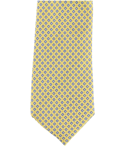 Club Room Mens Texture Grid Necktie yellow One Size