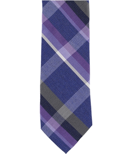 Calvin Klein Mens Texture Plaid Self-tied Necktie purple One Size