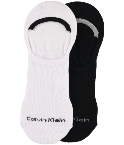 Calvin Klein Mens No Slip Heel No Show Socks blkwht 10-13
