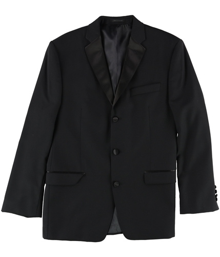 Calvin Klein Mens Slim Contrast Trim Three Button Blazer Jacket black 42