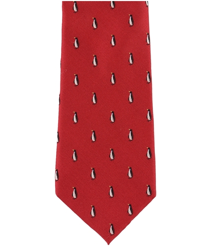 Tommy Hilfiger Mens Penguin Party Self-tied Necktie red One Size