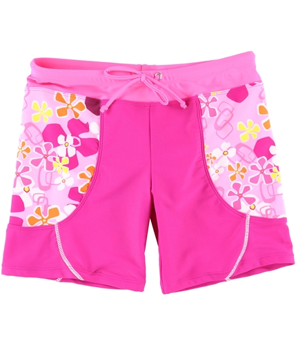 Tuga Girls Floral Swim Bottom Boy Shorts pink L