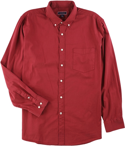 Club Room Mens Solid Button Up Shirt beige L
