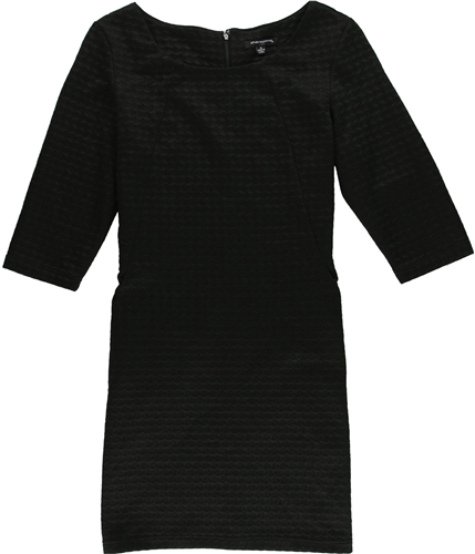 Sharagano Womens Textured Sheath Dress black 16