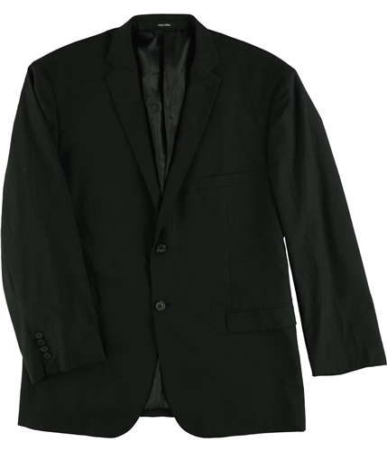 Karako Mens Solid Two Button Blazer Jacket black 48