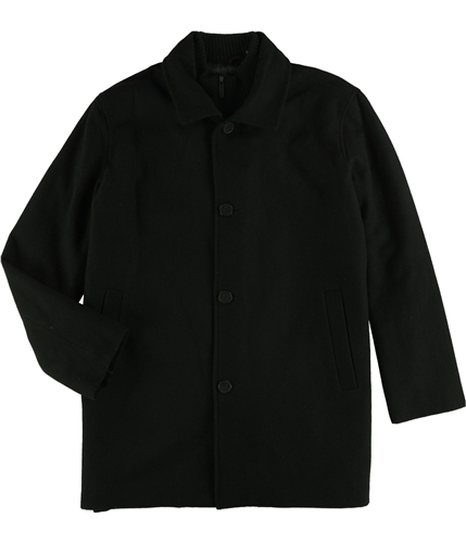 Kenneth Cole Mens Wool Blend Coat black M