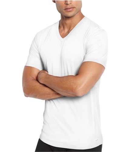Calvin Klein Mens V neck Basic T-Shirt white L