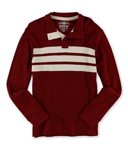 American Rag Mens Striped Henley Sweatshirt red XL