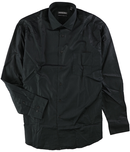Geoffrey Beene Mens Wrinkle Free Button Up Dress Shirt black 17