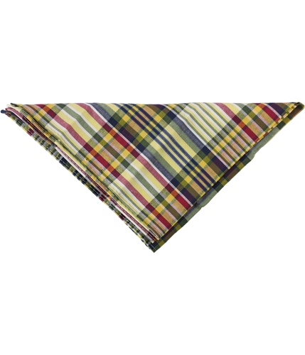 Tommy Hilfiger Mens Plaid Pocket Square yellow One Size