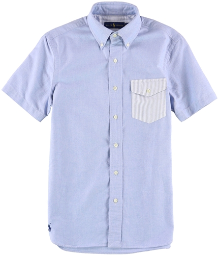 Ralph Lauren Mens Contrast Pocket Button Up Shirt indigo XS