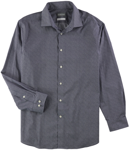 Michael Kors Mens Small Pin Dot Button Up Dress Shirt navy 16.5