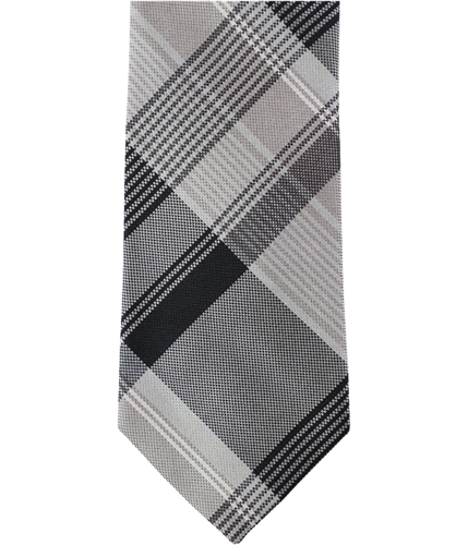 Ryan Seacrest Mens Plaid Silk Self-tied Necktie gray One Size