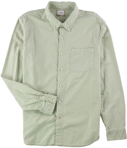 Joe's Mens Solid Button Up Shirt green XL