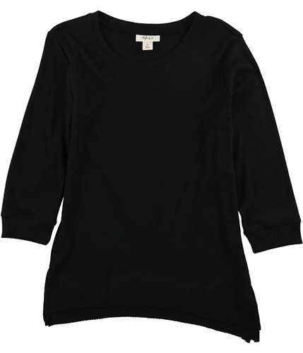 Style & Co. Womens Solid Sweatshirt black S