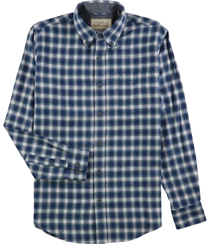 Weatherproof Mens Plaid Button Up Shirt blue S