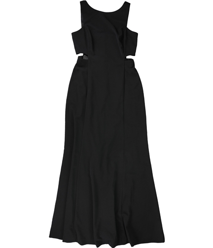 Ralph Lauren Womens Solid Cut Out Gown Dress black 8