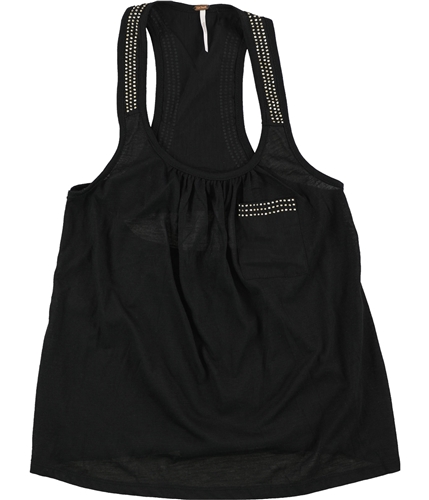 Free People Womens Beaded Shoulder Pullover Blouse black 12